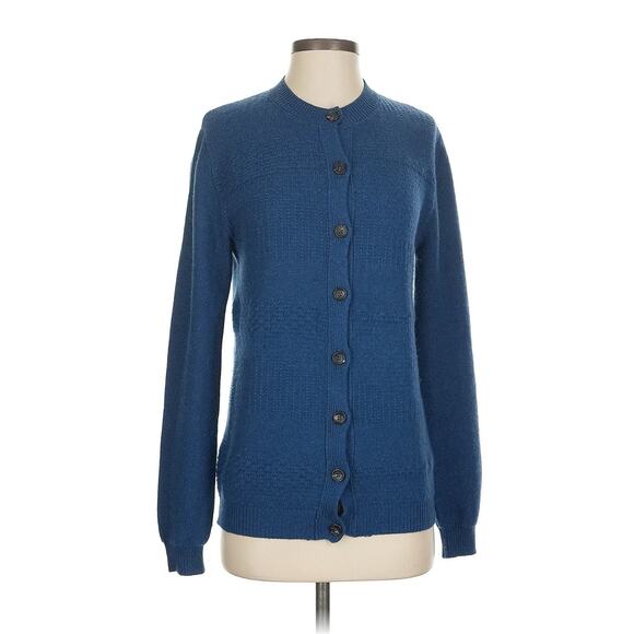 NWOT gavea cashmere Wave Cardigan Sweater Navy Blue XS - Picture 3 of 7